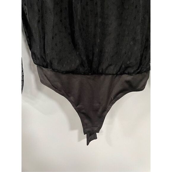 BCBGMAXAZRIA Women’s XXS Balloon Sleeve Mock Neck Bodysuit - Picture 6 of 7